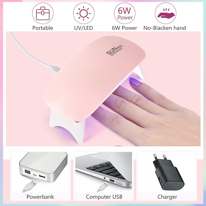 Nail Practice Hand for Acrylic Nails, Flexible Nail Hand Practice Training Kits, Rubber Fake Nail Hand to Practice Fake Nails with Nail Drill, Nail Dryer Lamp, 12 Colors Acrylic Powder Beginners Kit