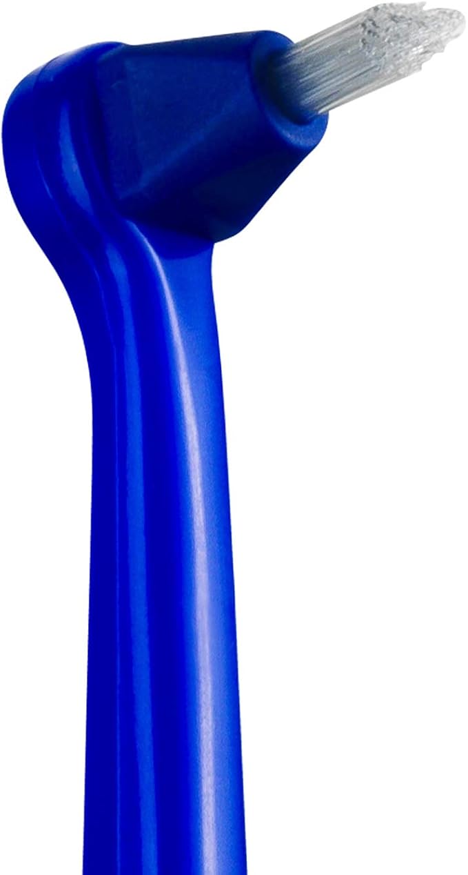 TePe Interspace Angled Medium Toothbrush for Braces with Single-End Tuft and Removable Head, 12 Pack