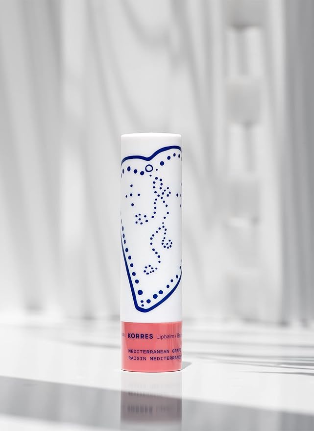 KORRES Lip Butter Stick Mediterranean Grape Hydrating Lip Balm with Greek Hypericum Balsam Oil, Moisturizing & Subtle Tint for Soft Lips, Lip Care for Women & Men, 0.17 oz, Stocking Stuffer