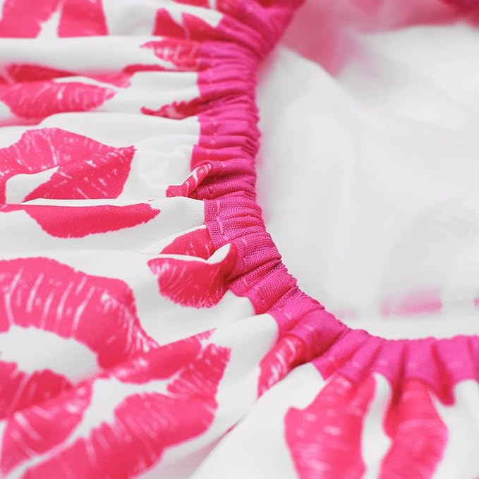 Reusable Shower & Bath Cap & Lined, Oversized Waterproof Shower Caps Large Designed for all Hair Lengths with PEVA Lining & Elastic Band Stretch Hem Hair Hat - Fashionista Showered With Kisses