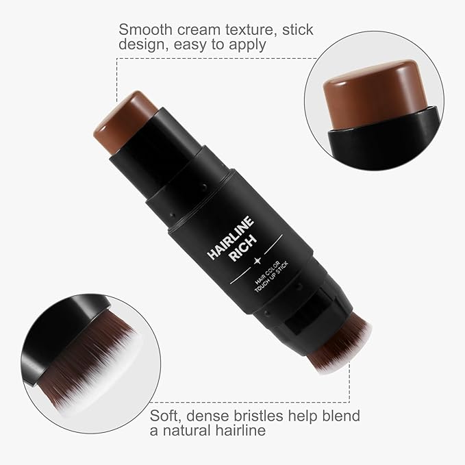 Root Touch Up Hair Color Shadow Powder, Gray Hair Cover Up Hairline Powder for Women, Double Head Cover Blond With Sponge & Brush, Waterproof Hairline Concealer