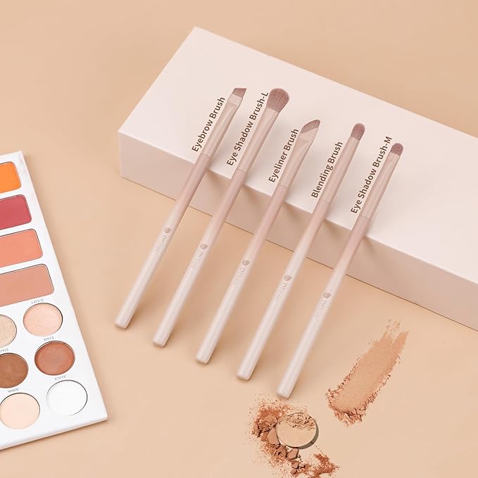 DUcare 14pcs Christmas Makeup Set,12Pcs Coffee Series Makeup Brush set with 2pcs Makeup Sponges Foundation Blending Face Powder Blush Eye Shadows Brushes