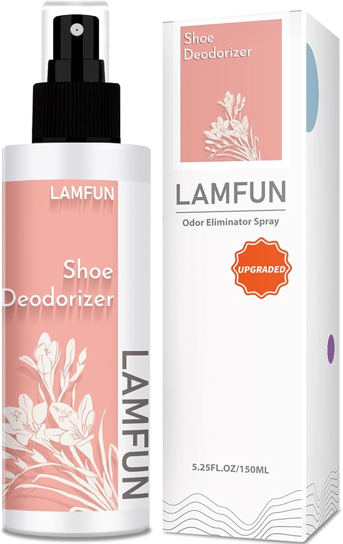 Shoe Deodorizer Spray, Natural Deodorant Spray, Odor Eliminator for Feet, Shoes and Gym Bags, Fights Odor and Stink, Freesia Fragrance, 150ml