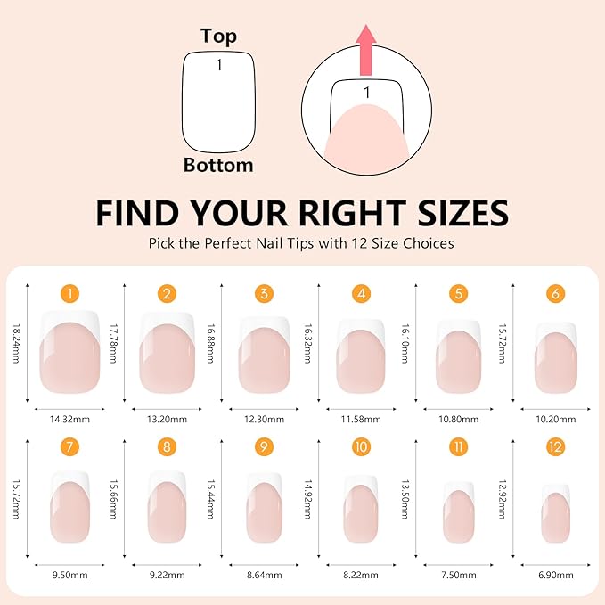 Makartt Press on Nails Kit: Short Nude Elegance Coffin Nail Tips in 6 Styles 144PCS, Natural Fit with Adhesive Tabs, Glue, and File, Manicure Set for Home Salon