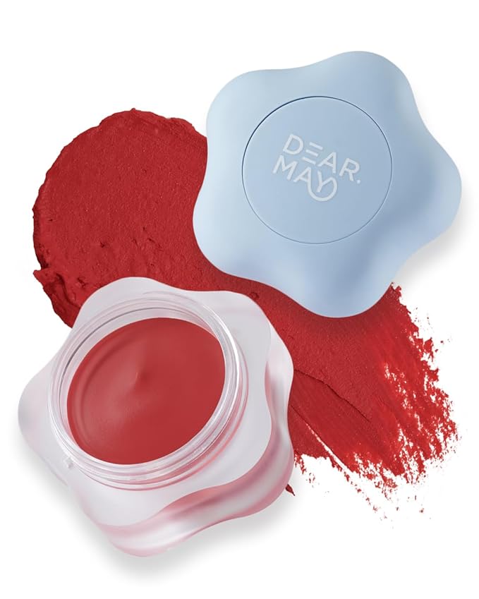 DEARMAY Pure Falling Mood Lip Pot No. 05 Stolen Kiss 0.23 Oz. Vegan Lip Stain Lip & Cheek Multi-Use Tint With Hydrating Formula for Smooth Soft Blend Without Dryness or Fine Lines, Korean Makeup