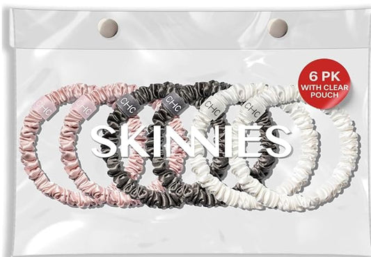 SUNDAYSILKS™ Luxurious Mulberry Silk Scrunchies for Women & Girls | No-Slip, Silky Hair Ties for Natural, Curly, Thin or Thick Hair | Gentle Hold for Ponytails & Sleep | Mini to Large Sizes [6 Pack]