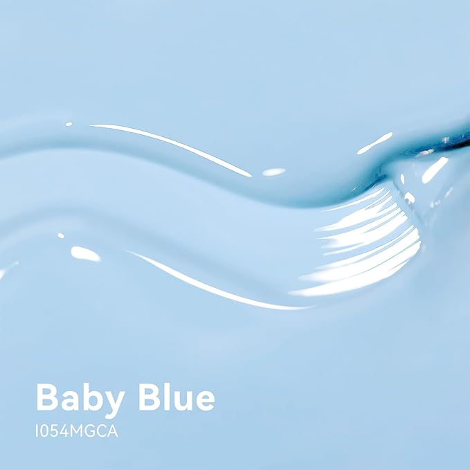 MAYCHAO 15ML Baby Blue Gel Nail Polish 1Pc Light Pastel Blue Gel Polish Soak Off UV LED Nail Polish Nail Art Starter Manicure Salon DIY at Home, 0.5 OZ