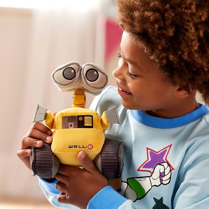 Disney Store WallE Medium Soft Toy for Kids, Cuddly Character with Fuzzy Texture and Embroidered Details, Print Panel, Disney Plushy Suitable for All Ages