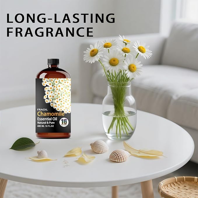 Chamomile Essential Oil, Chamomile Oil 16 Fl Oz 480 ML for Diffuser Humidifier Yoga Cleaning DIY Candle Soap Making Perfume Gift for Women Essential Oils