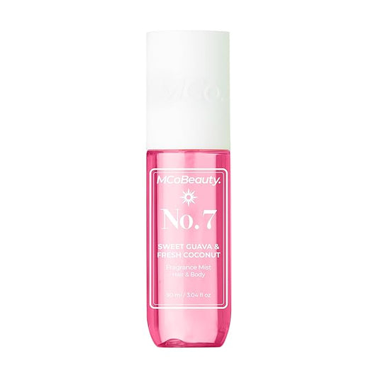 MCoBeauty - Fragrance Mist No. 7 - Light Body Mist and Hair Perfume with Sweet Guava & Fresh Coconut, Fruit Scent with Tropical Notes - Vegan, Cruelty Free - Gifts for Women, Feminine Spray - 90ml