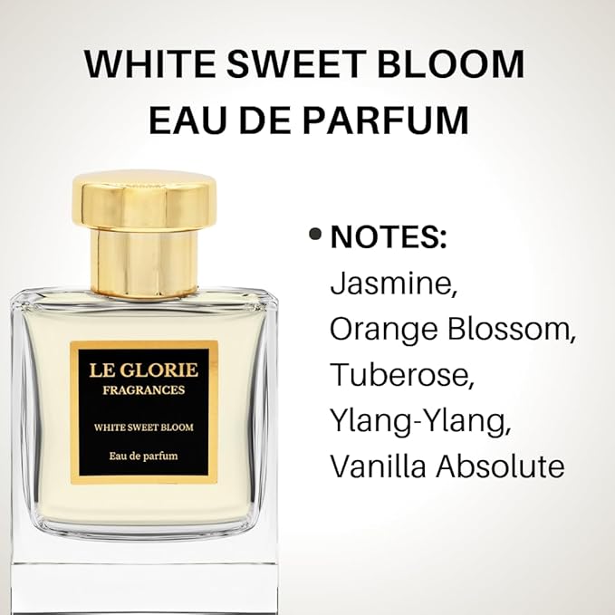 Inspired by C-Hha Ga-bri.e-lle - White Sweet Bloom EDP, Long Lasting Luxury Perfume Spray for Women, All Skin Types, Cruelty Free - 1.7 fl oz 50ml
