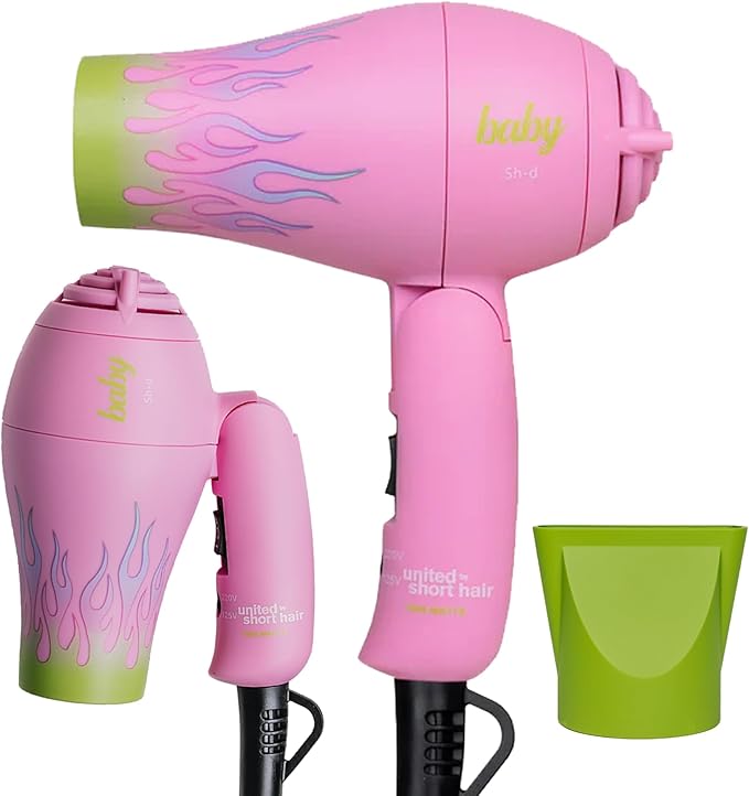 Travel Hair Dryer – Lightweight, Portable Dual Voltage Mini Blow Dryer for Women and Men with Foldable Handle, and Nozzle for Targeted Styling - Works on Short and Long Hair