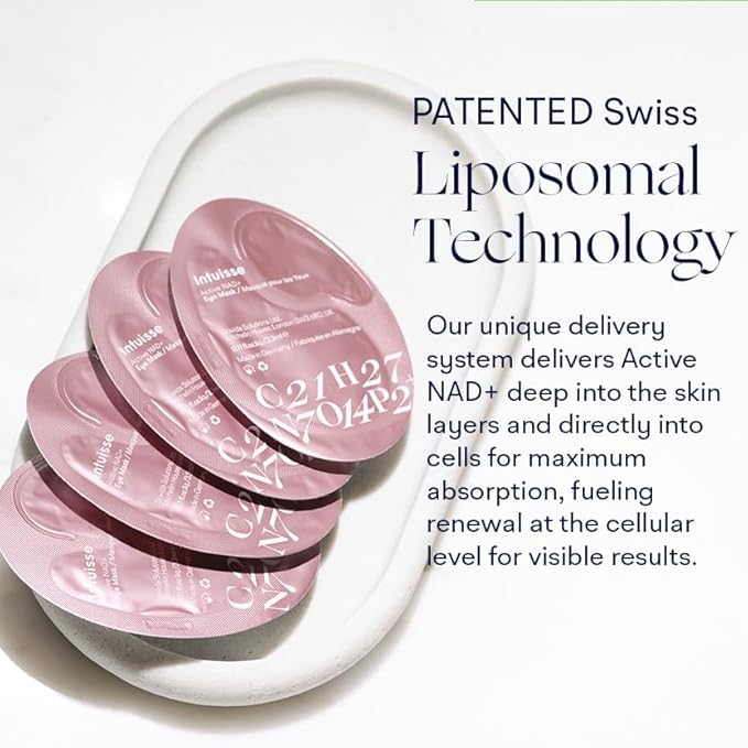 Active NAD+ Collagen Eye Mask - 5% Pharma-Grade NAD+ Advanced Liposomal Formulation - Smoothing & Depuffing Patches - Peptide-Enhanced Undereye Treatment (0.44 fl oz)
