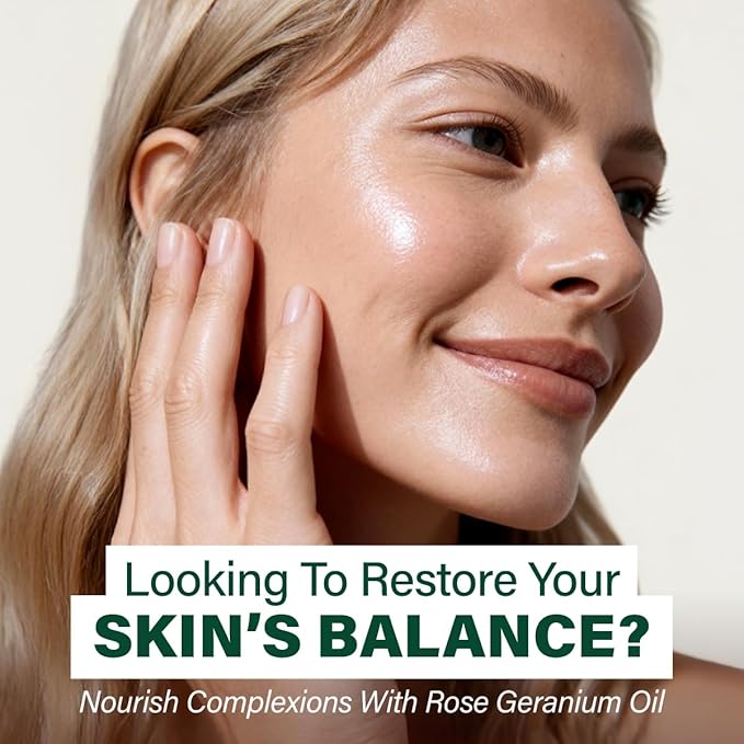 KUKKA Rose Geranium Essential Oils - 4 Fl Oz - for Hair, Skin, Diffuser, Aromatherapy & DIY Soap Making Scent