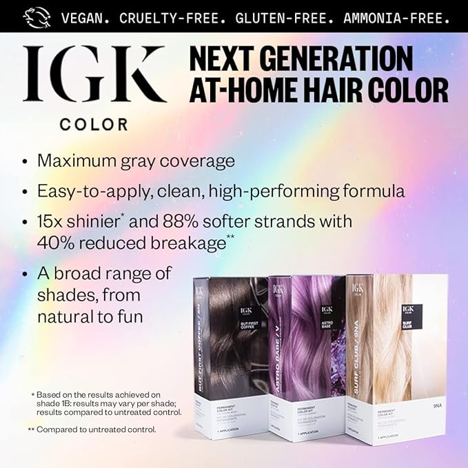 IGK Permanent Hair Dye Color Kit | RRV Truth or Dare - Intense Fuchsia | 100% Gray Color Coverage + Strengthen + Shine | Ammonia Free