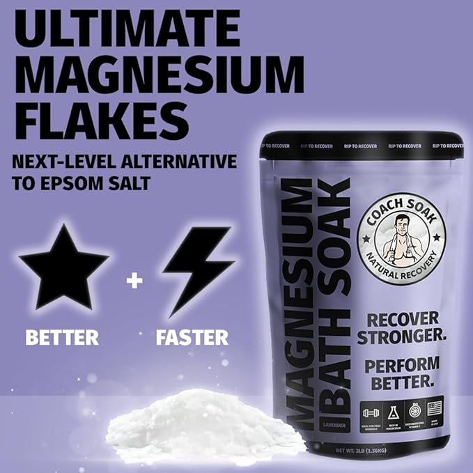 3 Pack Bundle: Coach Soak Recovery Bath Soak, Epsom Salt Bulk - Bath Salts Bulk, 3 Pack Bundle - Total of 9 Pounds (Lavender)