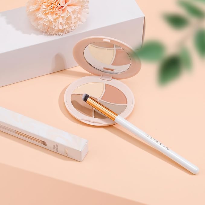 docolor Concealer Brush 370 Angled Concealer Brushes Under Eye Small Mini Concealer Angled Flat Top Kabuki Nose Contour Brush for Concealing Blending Setting