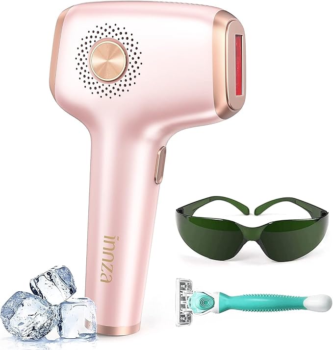INNZA IPL Hair Removal with Ice Cooling Care Function for Women,Long-Lasting Results,999,999 Flashes Painless IPL Hair Remover, Hair Removal Device for Armpits Legs Arms Bikini Line
