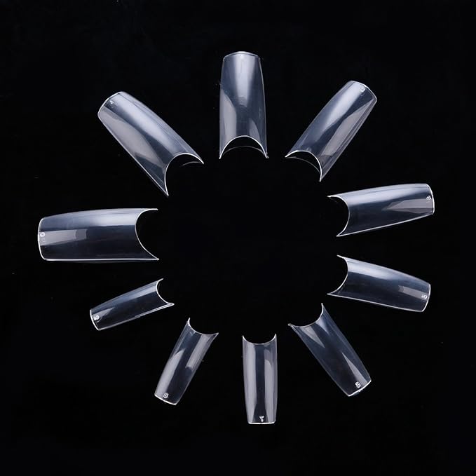 Makartt Nail Tips: Half Cover French Clear Fake Nails for Women 500pcs Medium Soak Off Acrylic Nail 10 Sizes Press on Nails for Salon and Home DIY