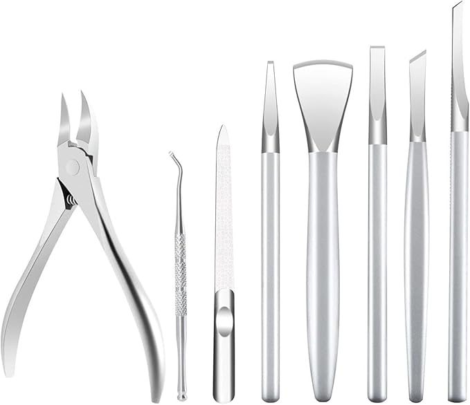 Pedicure Tools for Feet,Ingrown Toenail Treatment,Ingrown Toenail Removal Kit,Pedicure Set,Toenail Grooming Kit,Top Notch Foot Blade, Super Sharp Toenail Clippers (8 Pack)