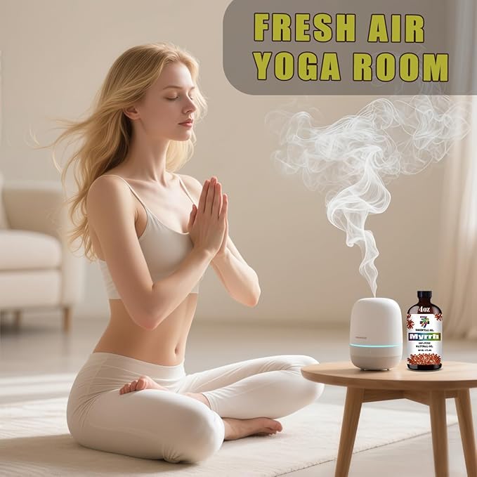 Myrrh Essential Oil (4 oz/120 ml) — Myrrh Oils for Aromatherapy, diffusers, humidifiers, Home fragrances, DIY Skincare, soap Making, DIY Candle, Relaxation, Yoga, and Meditation