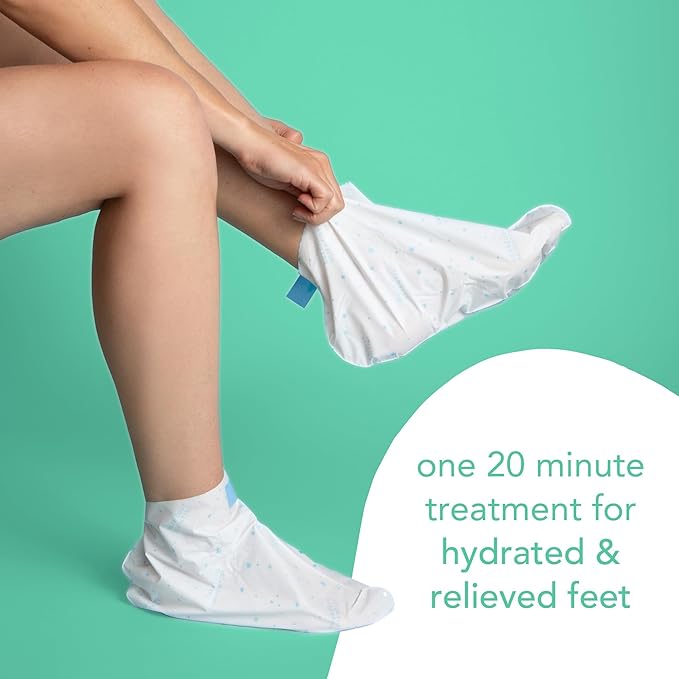 Barefoot Scientist High Dive Hydrating & Cooling Foot Mask, Moisturizing Cooling Mint Foot Mask for Dry, Achy, Tired Feet, Heel, Toes, Single Use Hydrating Sock Booties, 1 Pair