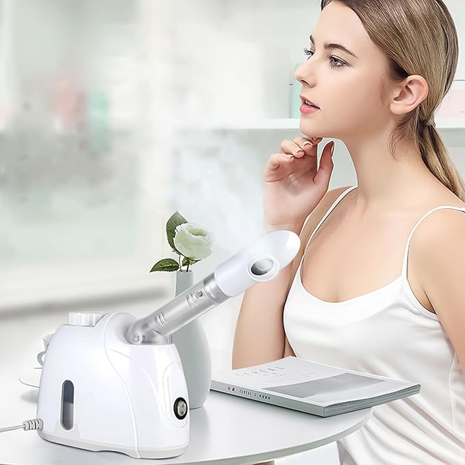 Facial Steamer Nanometer Fine Mist for Facial Deep Cleaning, 360° Rotating Arm, Deep Cleaning Home Spa Device for Personal Care, Face Steamer for Facial