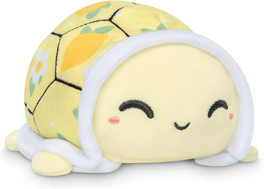 TeeTurtle - The Original Reversible Turtle Plushie - Cute Sensory Fidget Stuffed Animals That Show Your Mood- Lemons + Flowers