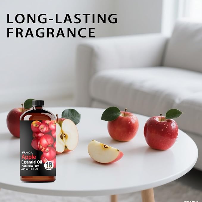 Apple Essential Oil, Apple Oil 16 Fl Oz 480 ML for Diffuser Humidifier Yoga Cleaning DIY Candle Soap Making Perfume Gift for Women Essential Oils