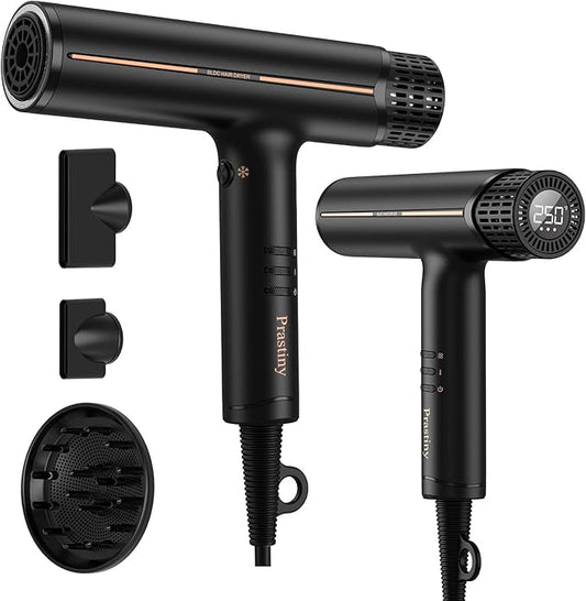 Hair Dryer with Diffuser: Professional High Speed Quiet Ionic Blow Dryer - Intelligent Heat Control - Lightweight Portable Travel & Home for Women & Stylists Frizz Free Styling SGS Certified