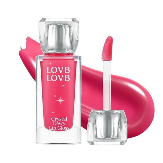 Crystal Dewy Lip Gloss | Lightweight & Non-Sticky | High-Shine & Long-Lasting | Hydrating Korean Lip Care Gloss | 0.17 oz. (03 FAIRY PINK)