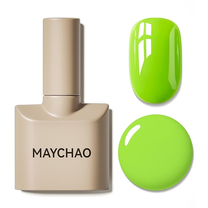 MAYCHAO 15ML Lime Green Gel Nail Polish 1Pc Grass Green Gel Polish Soak Off UV LED Nail Polish Nail Art Starter Manicure Salon DIY at Home, 0.5 OZ