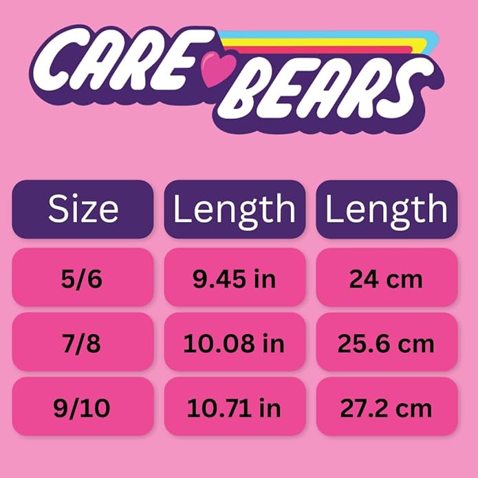 Josmo Care Bear Slippers for Girls Womens Cozy Plush Indoor Shoes Fun Fuzzy Bear House Slippers for Little Kids/Big Kids/Adults