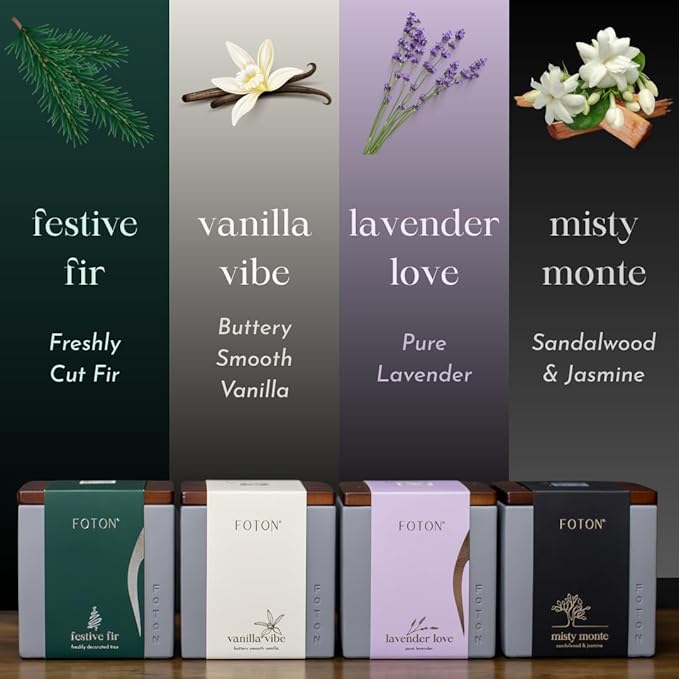 Foton Pearled Candle Multipack Le Cube Concrete Vase Set (2 x 16 Oz) - Vanilla Vibe Scented - Refillable Jar Scented Candle Sand with 15 Wicks Each - Natural Non-Toxic Decorative Candles for Home