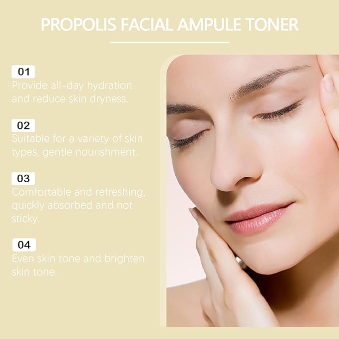 Toner for Face, Hydrating Face Toner with Propolis Extract & Hyaluronic Acid, Nourishing & Soothing, Skin Care for Radiant Glass Skin, 3.38 Fl. Oz