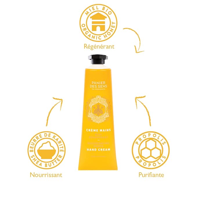 Panier des Sens - Mini Hand Cream Set - Birthday, Gifts for Women - Almond, Honey, Grape Natural Hand Cream - Gift Ideas Made in France - 97% Natural - Hand Lotion Travel Size 3x1 Floz