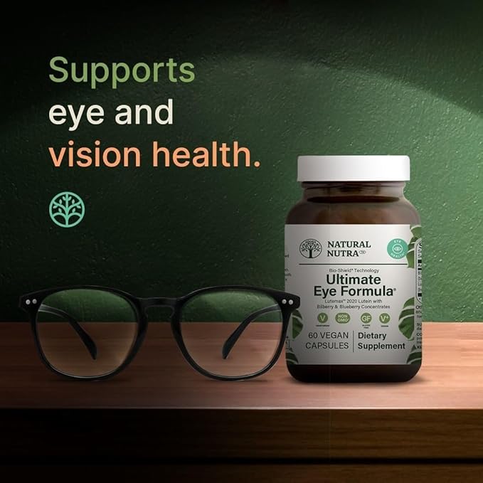 Natural Nutra Ultimate Eye Health Supplement - Bilberry & Blueberry Extract Blend for Day and Night Vision Support, Promotes Color Perception & Eye Clarity - Non-GMO, Gluten-Free, Vegan - 60 Capsules