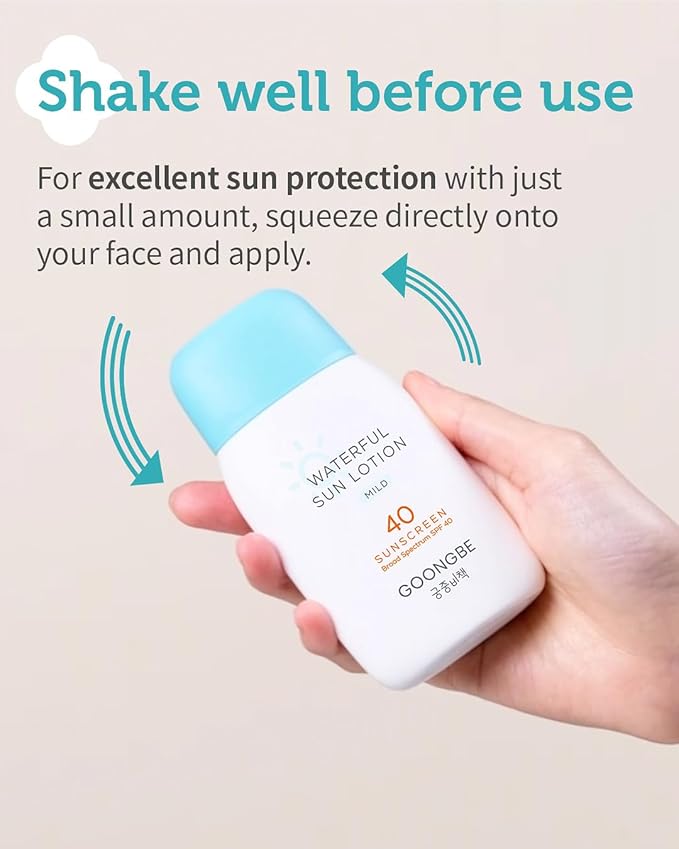 GOONGBE Sun Lotion SPF 40 & Moisture Sun Cushion SPF 50-100% Zinc Oxide Mineral Sunscreen - Vegan Reef-Safe for Babies Kids Adults - Korean Skincare, 2.82oz & Cushion 0.81oz