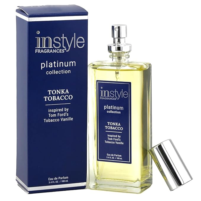 Instyle Fragrances, Platinum Collection, Tonka Tobacco, Inspired by Tom Ford's Tobacco Vanille, Unisex Eau de Parfum, CLEAN, Vegan, Paraben-Free, Never Tested on Animals, 3.4 Fluid Ounces