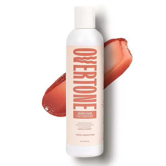 Overtone Daily Color Depositing Conditioner, Desert Rose, 8 oz, Hydrating, Damage-Free Temporary Hair Color for All Hair Types with Shea Butter & Coconut Oil, Vegan & Cruelty-Free