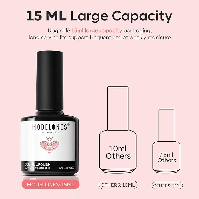 modelones Jelly Gel Nail Polish, 15 ML Jelly Nude Pink Nail Polish Sheer Neutral Color Long Nails Natural Translucent Soak Off U V Gel Clean Girl Nails for Women Nail Art French Tip Manicure at Home