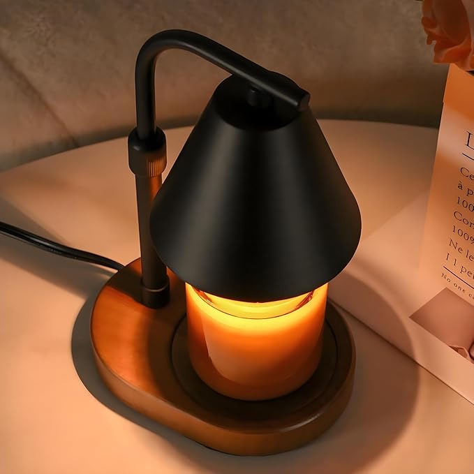 SOKCVSEA Candle Warmer Lamp Timer Height Adjustable, Birthday Gifts for Women Mom Gifts, House Warming Gifts New Home Decor, Wax Melt with 2 Bulbs Blacks
