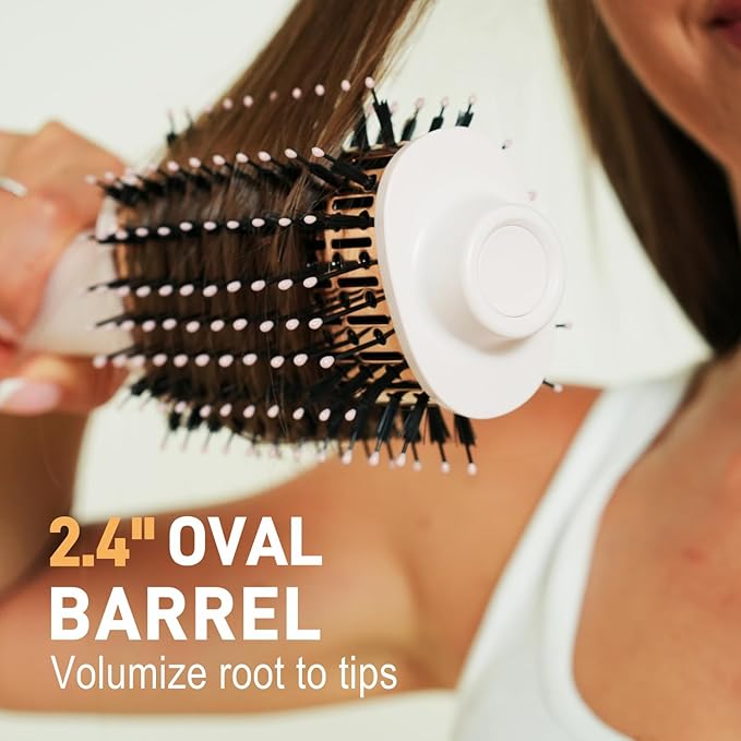 Hot-Air Hair Brushes Hair Dryer Brush Blow Dryer Brush- Dual Ionic Thermal Brush, Titanium Coated, High-Velocity Airflow for Fast Blowouts & Volumizing, Suitable for All Hair Types & Lengths
