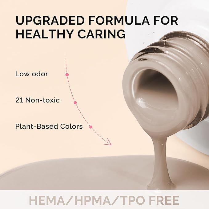 MelodySusie Fleurwee Plant Based Gel Nail Polish, Hema Free Neutral Brown Nail Polish, Soak Off UV LED Gel Polish Gift for Women 21 Non Toxic Long Lasting Nail Art Manicure Salon DIY at Home P26