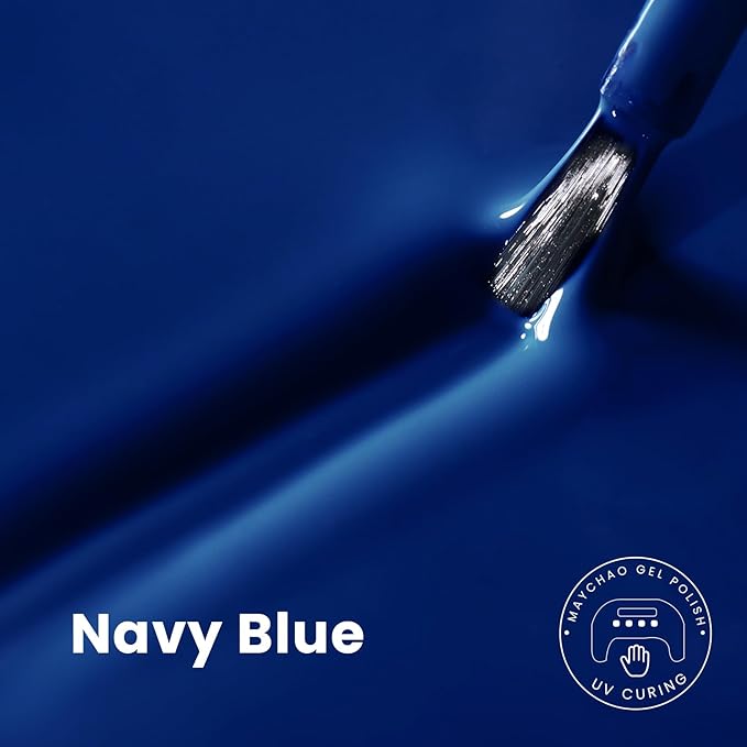 MAYCHAO 15ML Blue Gel Nail Polish 1Pc Navy Blue Gel Polish Soak Off UV LED Nail Polish Nail Art Starter Manicure Salon DIY at Home, 0.5 OZ