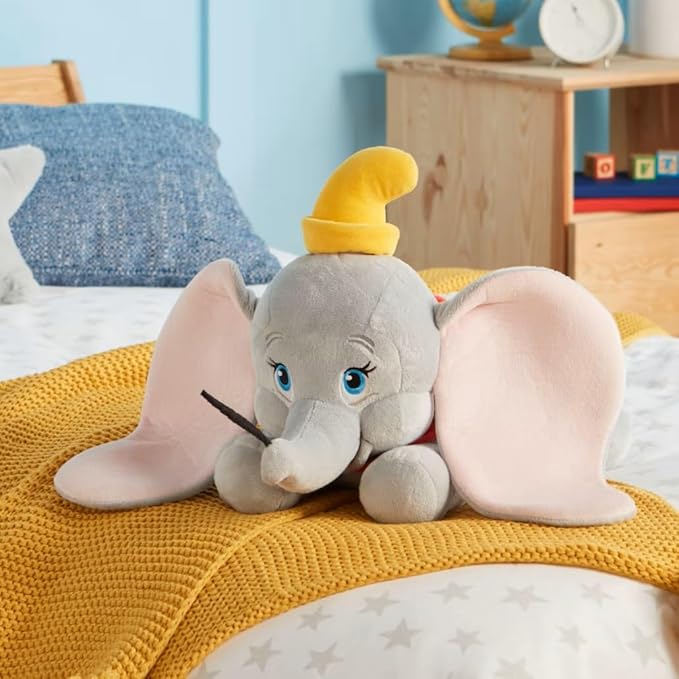 Disney Store Official Dumbo Medium Soft Toy for Kids, Cuddly Character with Fuzzy Texture and Embroidered Details, Floppy Oversized Ears, Disney Plushy Suitable for All Ages.