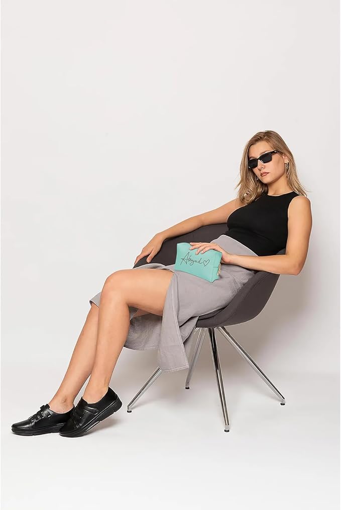 DayOfShe Personalized Name Makeup Bag Christmas Stocking Stuffers for Women Teenager Girls gifts,Custom Cosmetic Bag for Best Friend Birthday Bridesmaids Bag Gifts