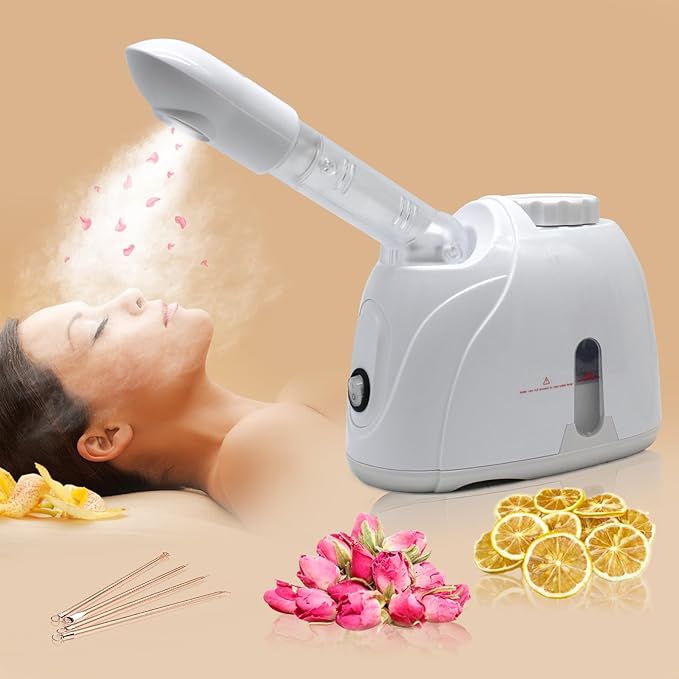 Facial Steamer Nanometer Fine Mist for Facial Deep Cleaning, 360° Rotating Arm, Deep Cleaning Home Spa Device for Personal Care, Face Steamer for Facial