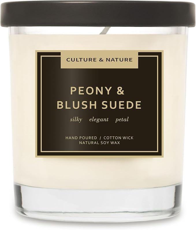 CULTURE & NATURE Natural Soy Wax Candle 7oz (Peony & Blush Suede)