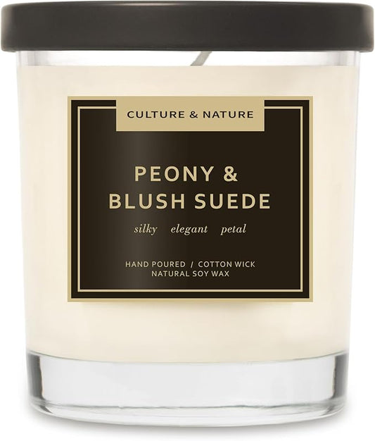 CULTURE & NATURE Natural Soy Wax Candle 7oz (Peony & Blush Suede)